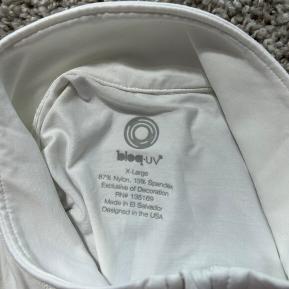 Bloq-Uv White Long Sleeve 1/4 Zip Pullover Shirt X-Large Womens Activewear - Picture 8 of 10